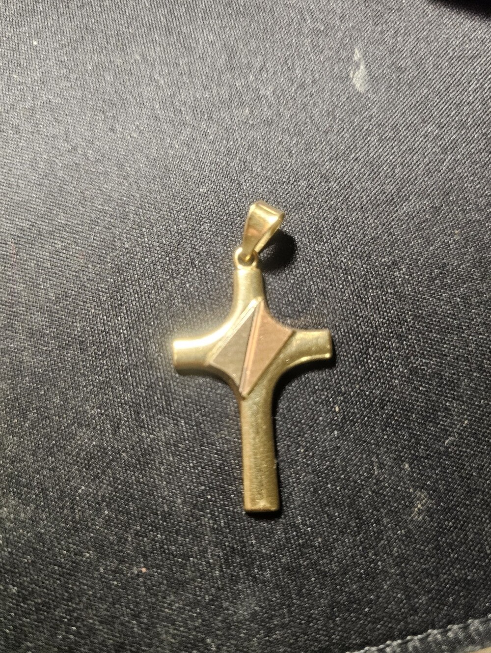 Gold 18k 750 2 Tones Cross Made in Italy 6grm.